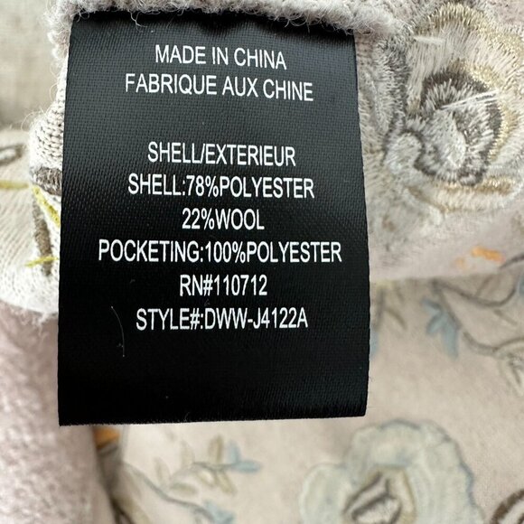 Driftwood Innsbruck Embroidered Coat Size XS Beige Wool Blend Boho Hippie Fall - Picture 7 of 11